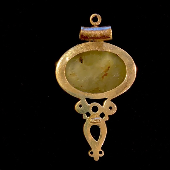 Sterling Moonstone, Peridot, & Amethyst Pendant - Vintage - Picture 6 of 9